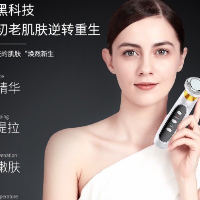 微电流美容仪 家用 脸部射频超声波导入仪EMS彩光冷热紧肤仪批发图2