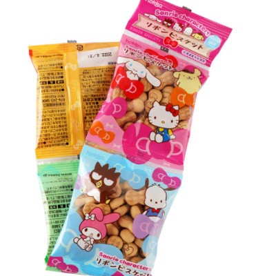日本北陆制果饼干4联/包凯蒂豆乳蛋奶牛奶多口味卡通造型零食饼干