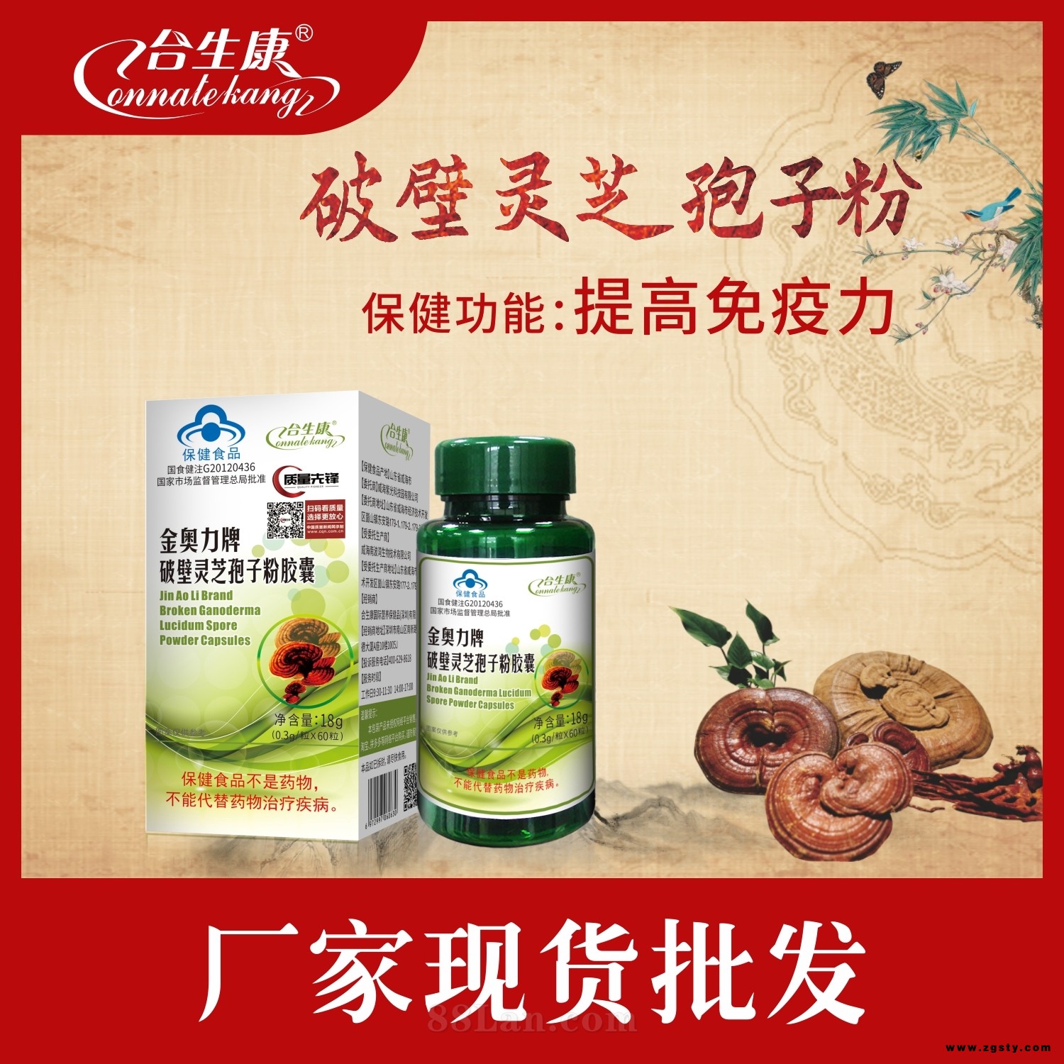 破壁灵芝孢子粉胶囊