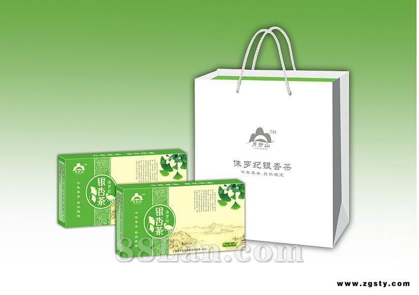 月牙山牌银杏茶礼盒  调三高    心脑血管***清肺抗雾霾茶      药食两用保健茶礼盒