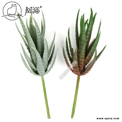 树猫ins仿真多肉植物软胶迷你ban马芦荟家居装饰塑料花盆栽