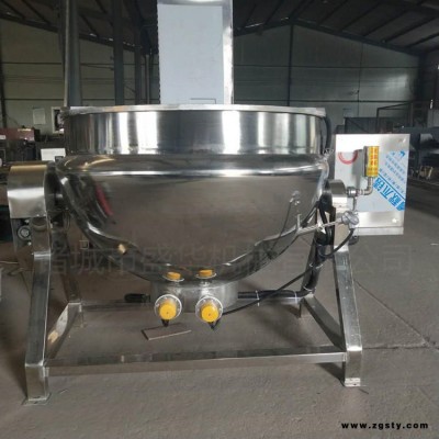 熬制阿胶用蒸煮锅 300L电加热蒸煮夹层锅 立式可倾式夹层锅