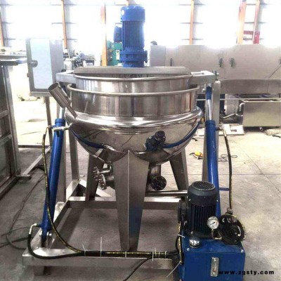 500L膏体搅拌夹层锅 阿胶熬制搅拌夹层锅 熬糖化糖夹层锅 启顺源