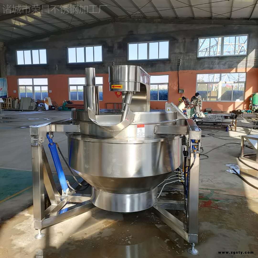 小型阿胶熬制锅炒锅 荣昌不锈钢自动出料夹层锅 熬汤粥煮锅设备