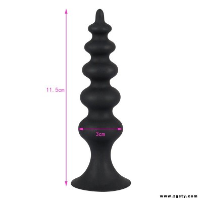 硅胶后庭拉珠刺激五珠吸盘后入男女通用菊花肛塞成人扩肛情趣用品