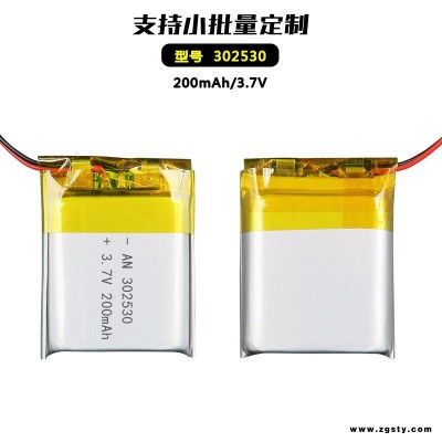 聚合物锂电池定制 成人用品美容仪充电仓定位器 蓝牙音响LED胸牌电池 302530 200mAh 奥能