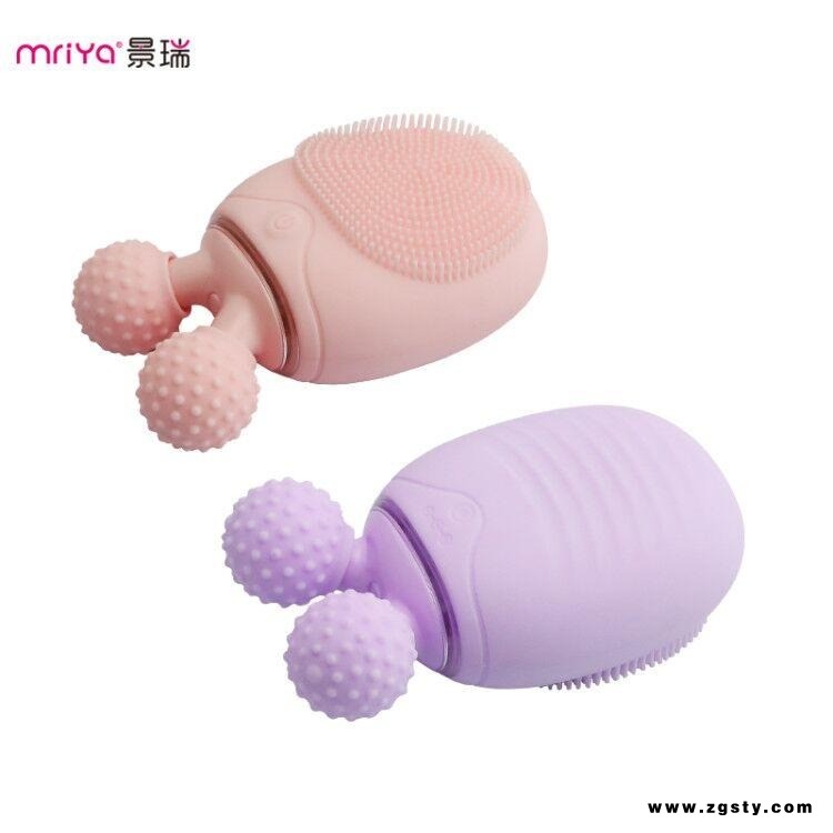 mriya个护工具 脸部清洁滚轮按摩V脸食品级硅胶洁面仪研发生产厂 三合一洁面刷研发工厂