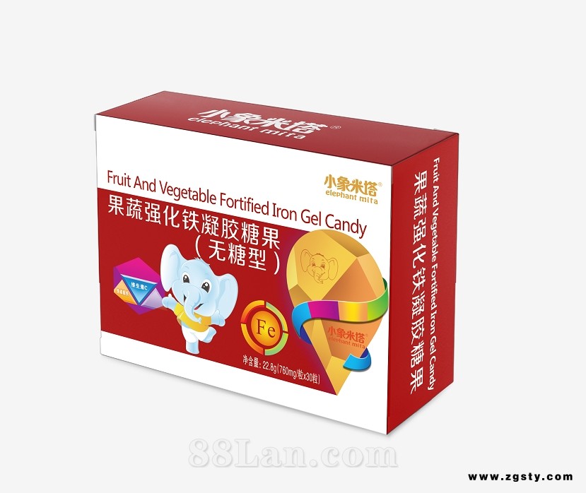 果蔬铁凝胶糖果——小象米塔系列