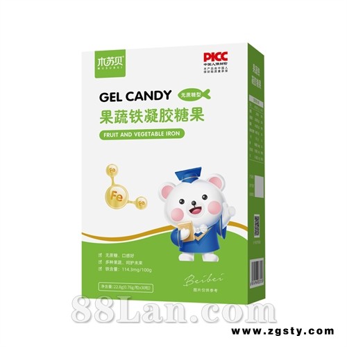 木苏贝 果蔬铁凝胶糖果 无蔗糖型