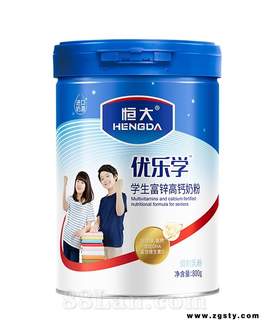 恒大优乐学-学生富锌高钙营养配方奶粉800g
