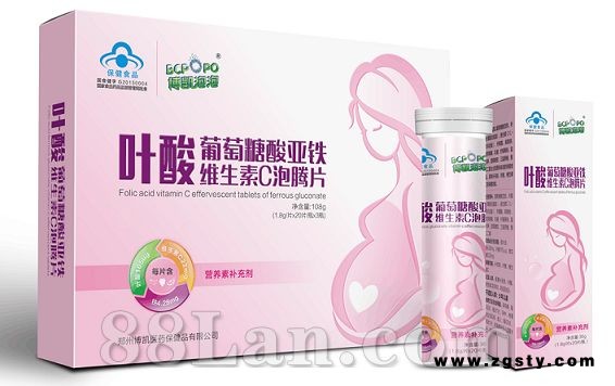 叶酸葡萄糖酸亚铁维生素C泡腾片