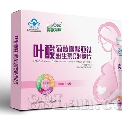 叶酸葡萄糖酸亚铁维生素C泡腾片