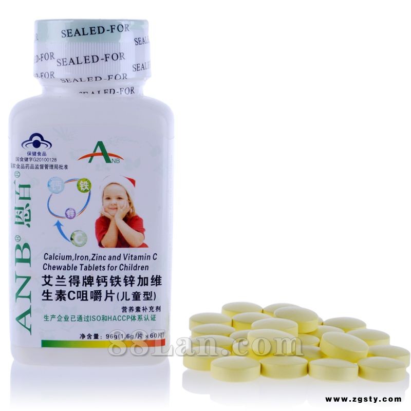 ANB恩百 钙铁锌加维生素C咀嚼片 60片（恩百儿童系列）