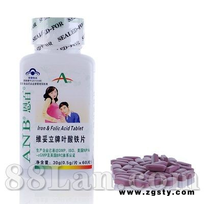 ANB恩百 叶酸铁片 60片（恩百女士系列）