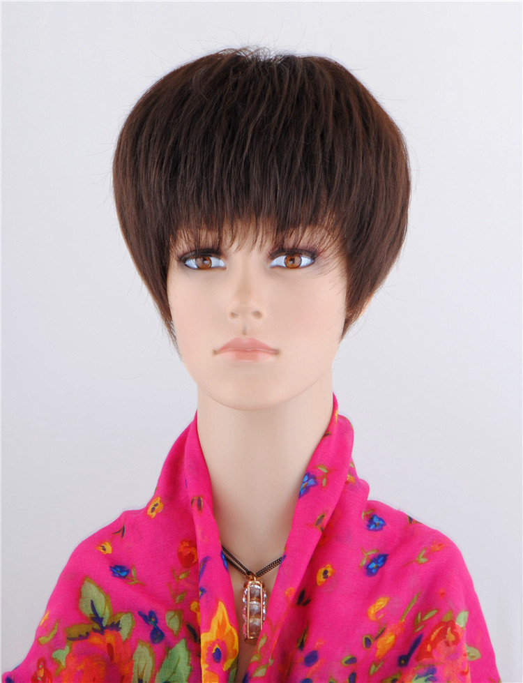 假发女短卷发真人发中老年假发妈妈假发OL气质手织顶示例图3