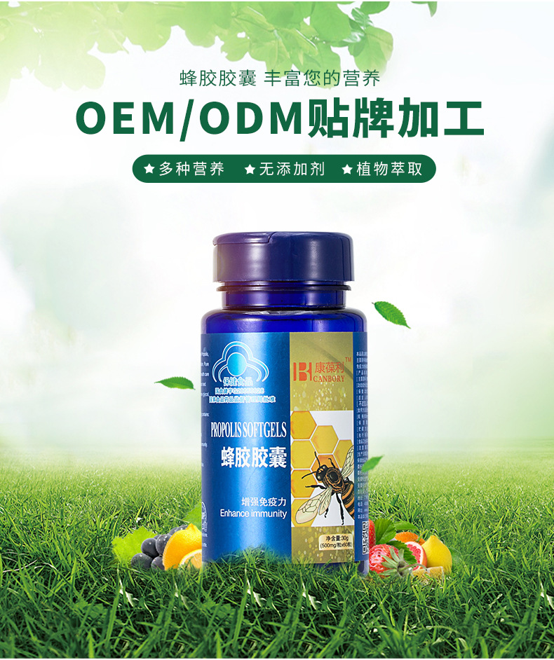 蜂胶胶囊 适合中老年抵抗力低下者 厂家直销 OEM一站式定制服务示例图6
