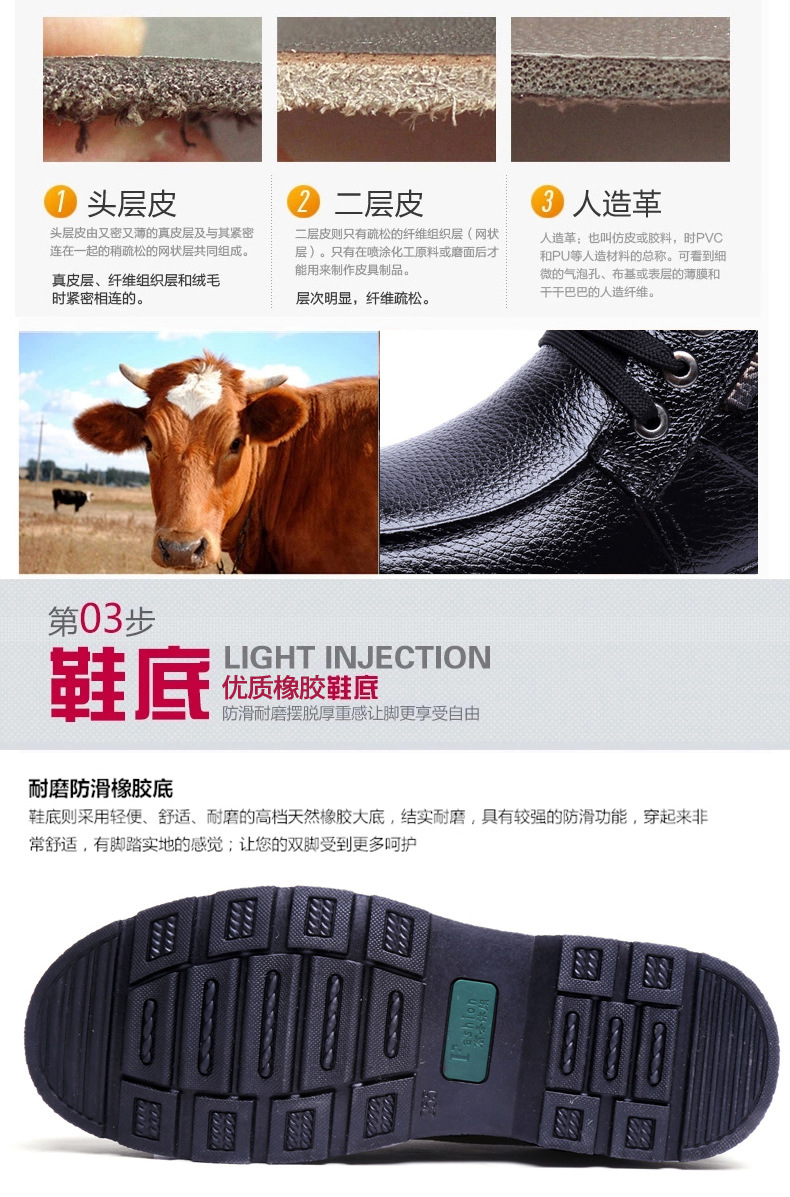 厂家直销2018新款中老年男士保暖皮鞋冬季加绒加厚父亲鞋高帮鞋男示例图8