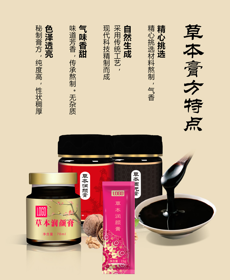 养生膏滋oem/草本植物固元膏贴牌/植物草本养颜膏加工/膏剂/膏滋/膏方/oem定制 膏滋生产工厂示例图3
