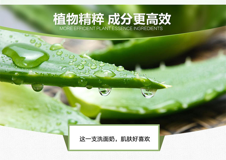 隆力奇蛇胆芦荟洗面奶200g男女保湿嫩肤深层清洁控油收毛孔洁面乳示例图6