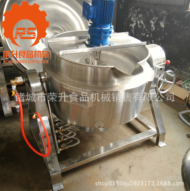 荣升阿胶熬制锅 燃气搅拌夹层锅 驴皮加工设备 刮底搅拌食品机械示例图11
