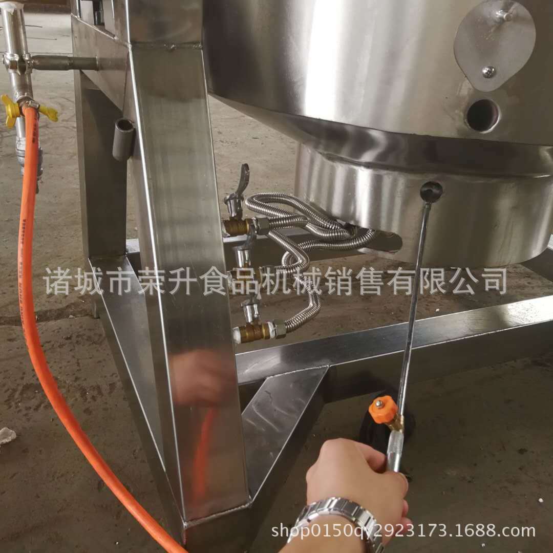 荣升阿胶熬制锅 燃气搅拌夹层锅 驴皮加工设备 刮底搅拌食品机械示例图4
