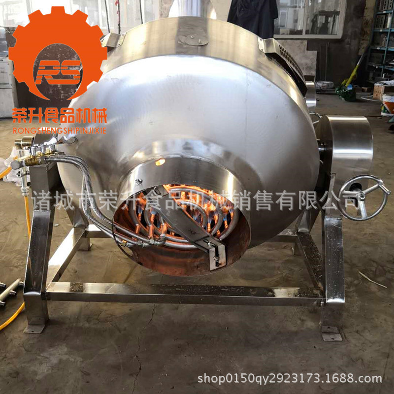 荣升阿胶熬制锅 燃气搅拌夹层锅 驴皮加工设备 刮底搅拌食品机械示例图15