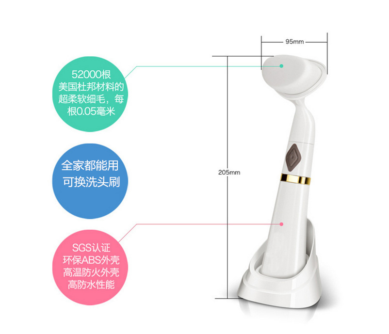 【厂家直销】电动洗脸刷洗脸神器电动洁面仪去黑头角质毛孔清洁器示例图6