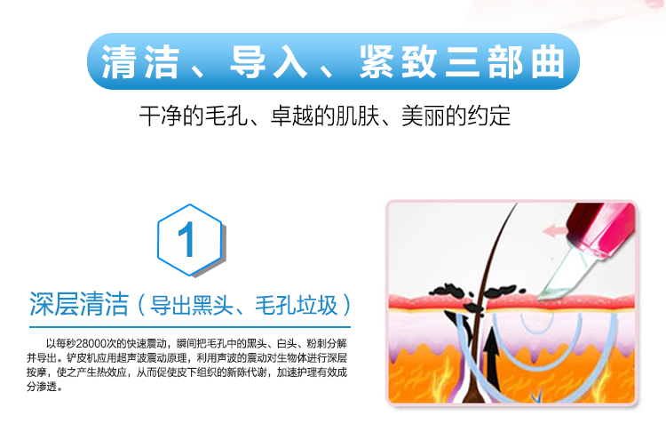包邮洁面仪液晶双头铲皮机电子美容仪去死皮去黑头脸部清洁按摩仪示例图6