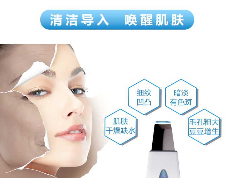 包邮洁面仪液晶双头铲皮机电子美容仪去死皮去黑头脸部清洁按摩仪示例图4