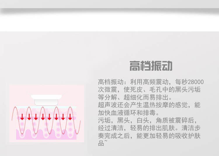 大功率家用超声波铲皮机洁面仪毛孔清洁器去黑头角质导入美容神器示例图9