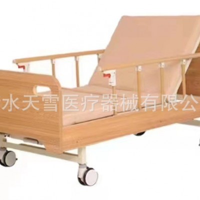 敬老院护理床 养老院手动升降单双摇护理床 瘫痪老人木质翻身床图2