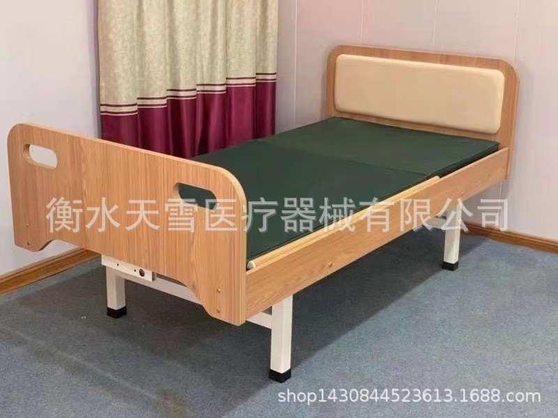 敬老院护理床 养老院手动升降单双摇护理床 瘫痪老人木质翻身床
